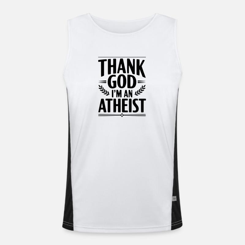 Gott sei Dank bin ich Atheist Funktionelles Kontrast-Tank Top für Männer 