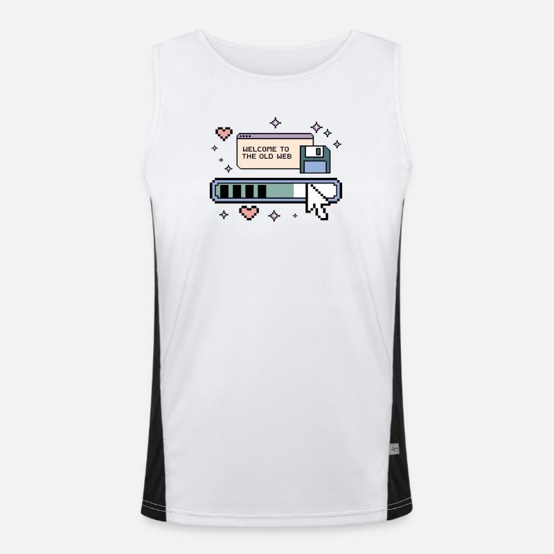 Welcome To The Old Web Retro Internet Funktionelles Kontrast-Tank Top für Männer 