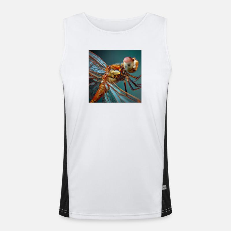 Graphisme macro de la faune de Dragonflies Débardeur respirant contrasté Homme 