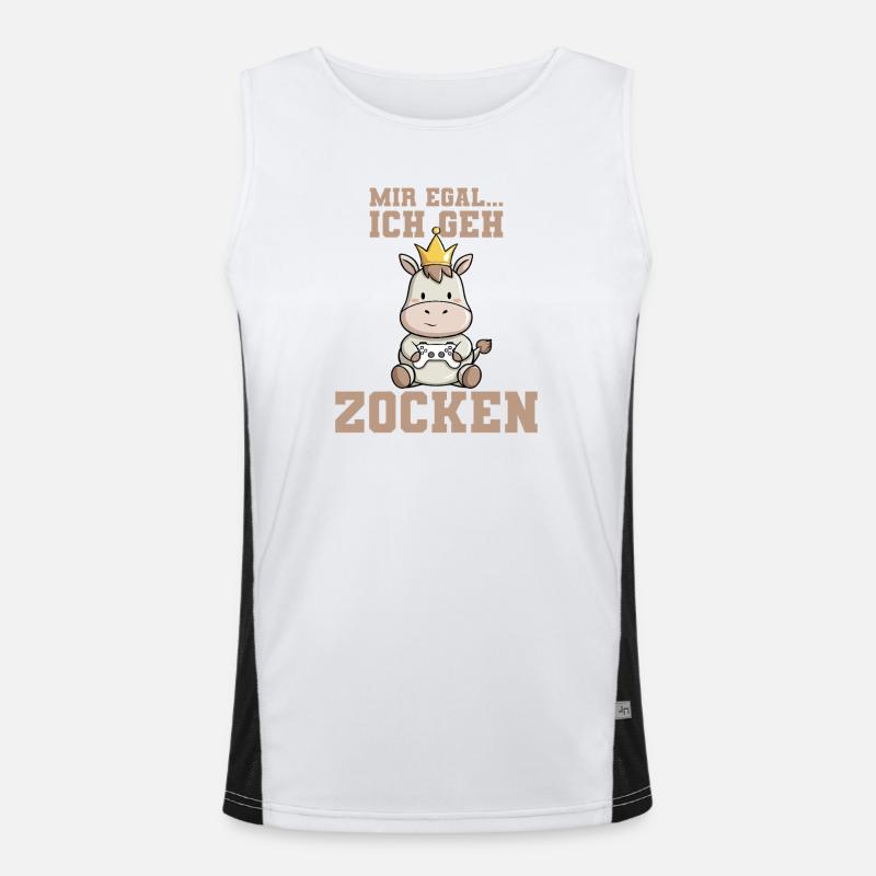 mir egal ich geh zocken Funktionelles Kontrast-Tank Top für Männer 