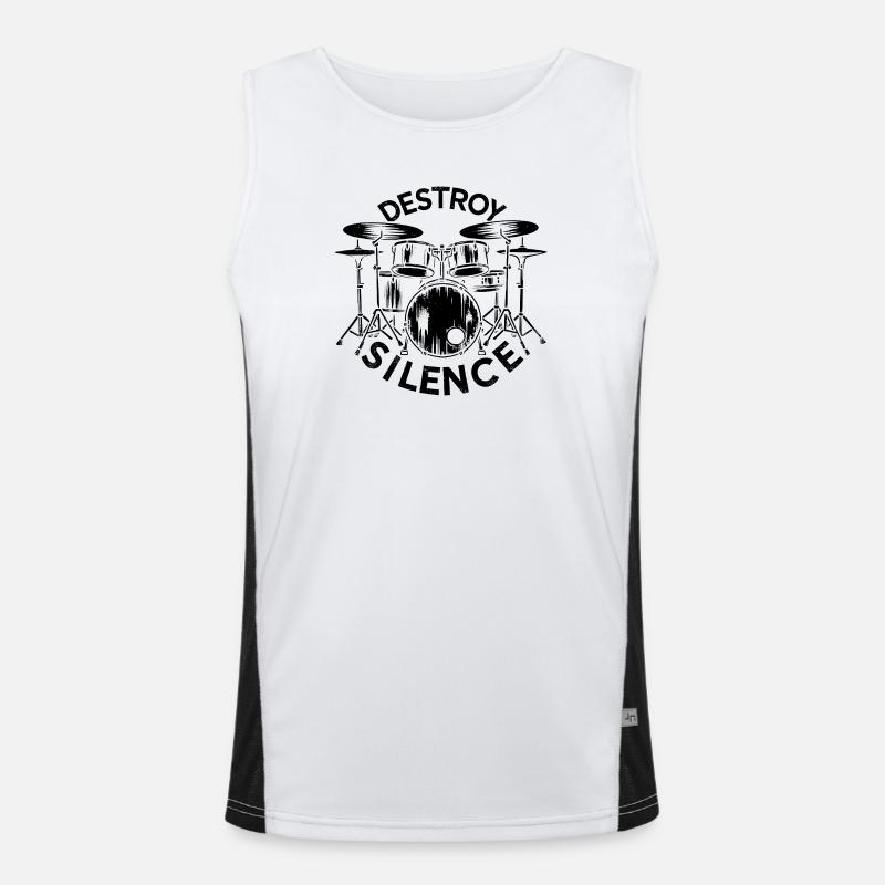 Destroy Silence Drummer Funktionelles Kontrast-Tank Top für Männer 