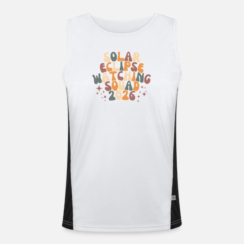 Sun Eclipse Retro Squad Funktionelles Kontrast-Tank Top für Männer 