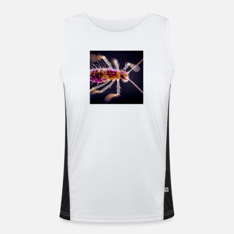 Neon Insect Macro – Abstract Micro World Design Men's Functional Contrast Tank Top 