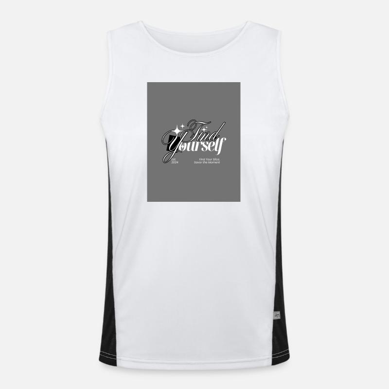 Find Yourself Monochrome Script Men's Functional Contrast Tank Top 