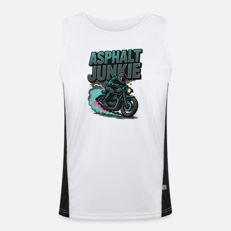 Asphalt Junkie - Motorcycle Men's Functional Contrast Tank Top 