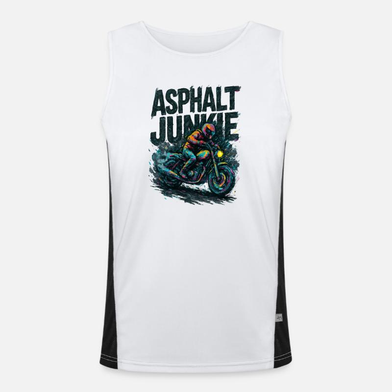 Asphalt Junkie – Motorrad Funktionelles Kontrast-Tank Top für Männer 