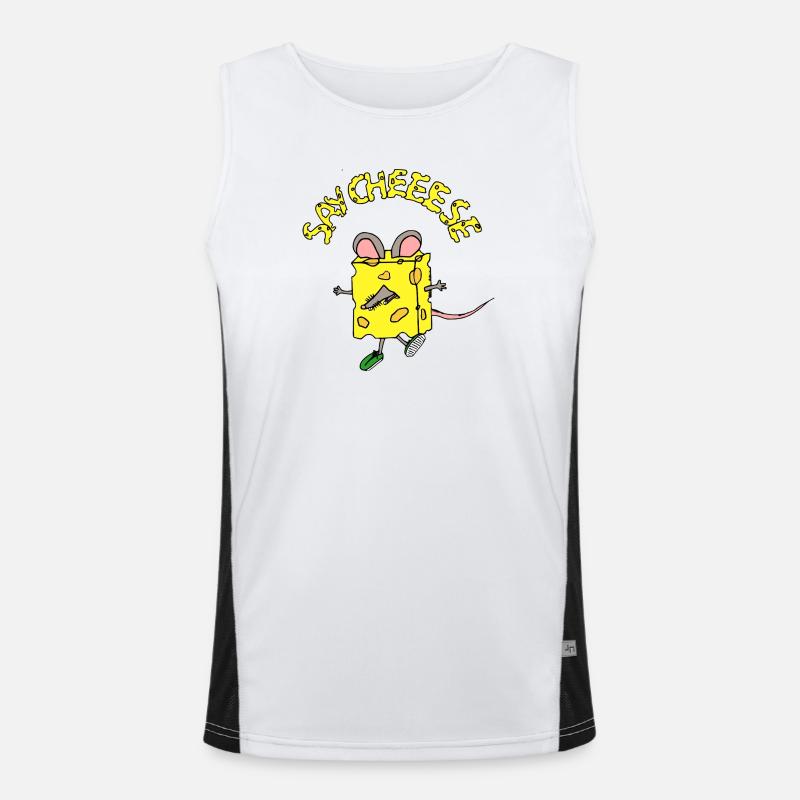 Käseheld im Comicstil Funktionelles Kontrast-Tank Top für Männer 