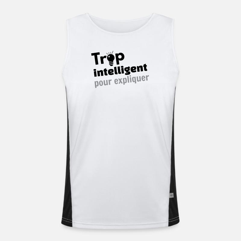 Too smart to explain Men's Functional Contrast Tank Top 