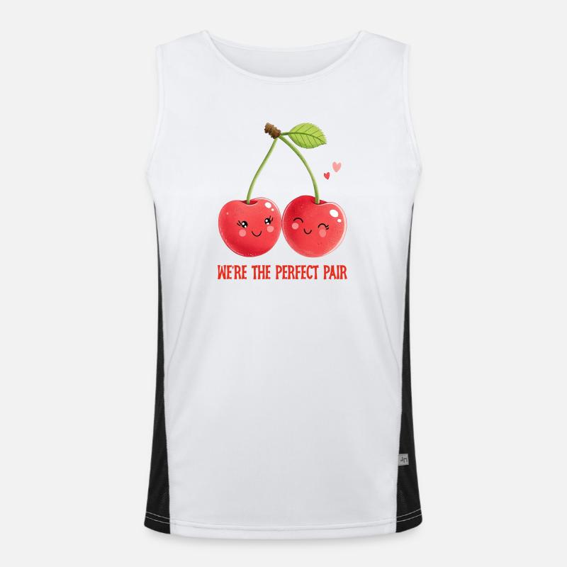 Kirschen-Duo: Ein perfektes Paar Liebe Funktionelles Kontrast-Tank Top für Männer 