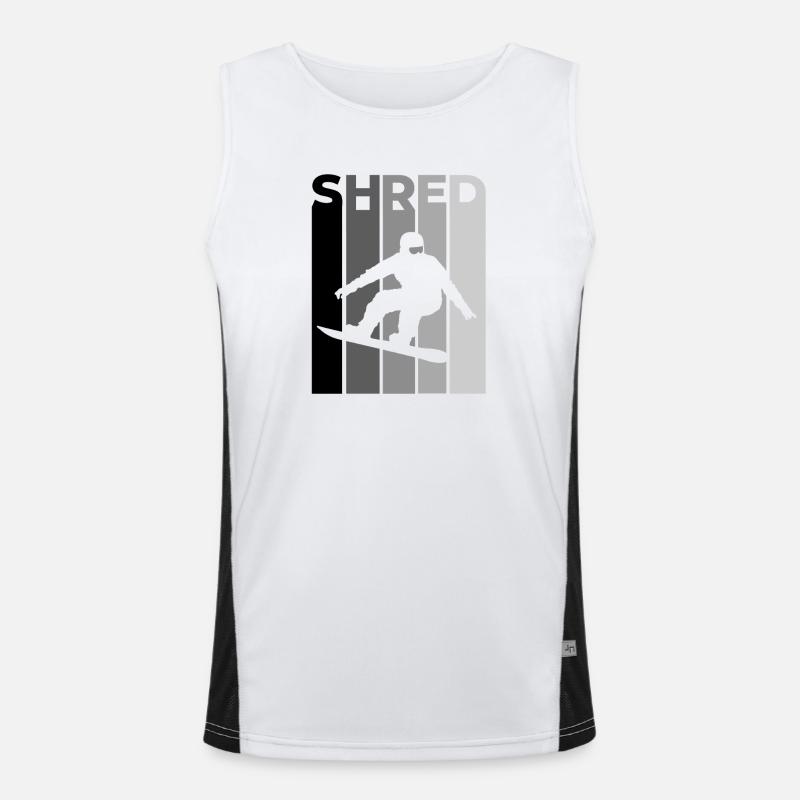 SHRED Snowboarder – Snowboard Saying & Action Men's Functional Contrast Tank Top 