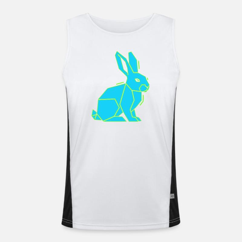Geometric Bunny Low Poly Modern Débardeur respirant contrasté Homme 