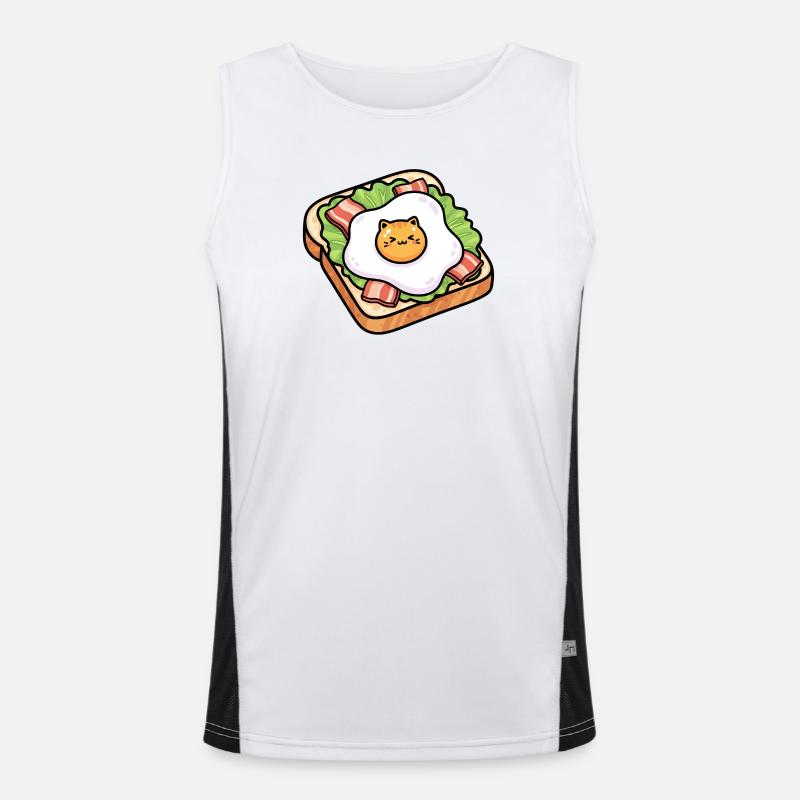 Sunny Toast Cat Egg Men's Functional Contrast Tank Top 