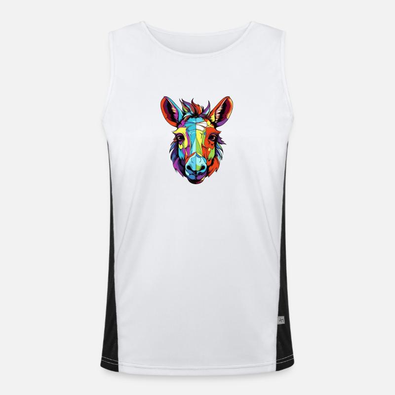 Esel Tier Kopf Funktionelles Kontrast-Tank Top für Männer 