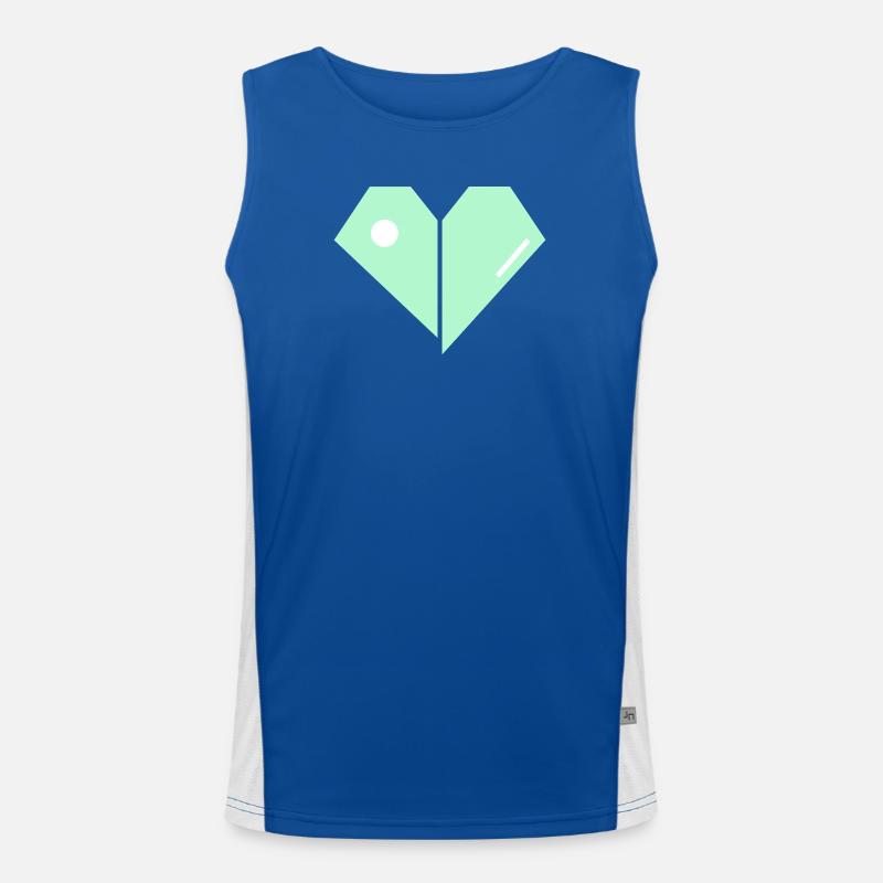 Mint Herz Split Minimalist Funktionelles Kontrast-Tank Top für Männer 