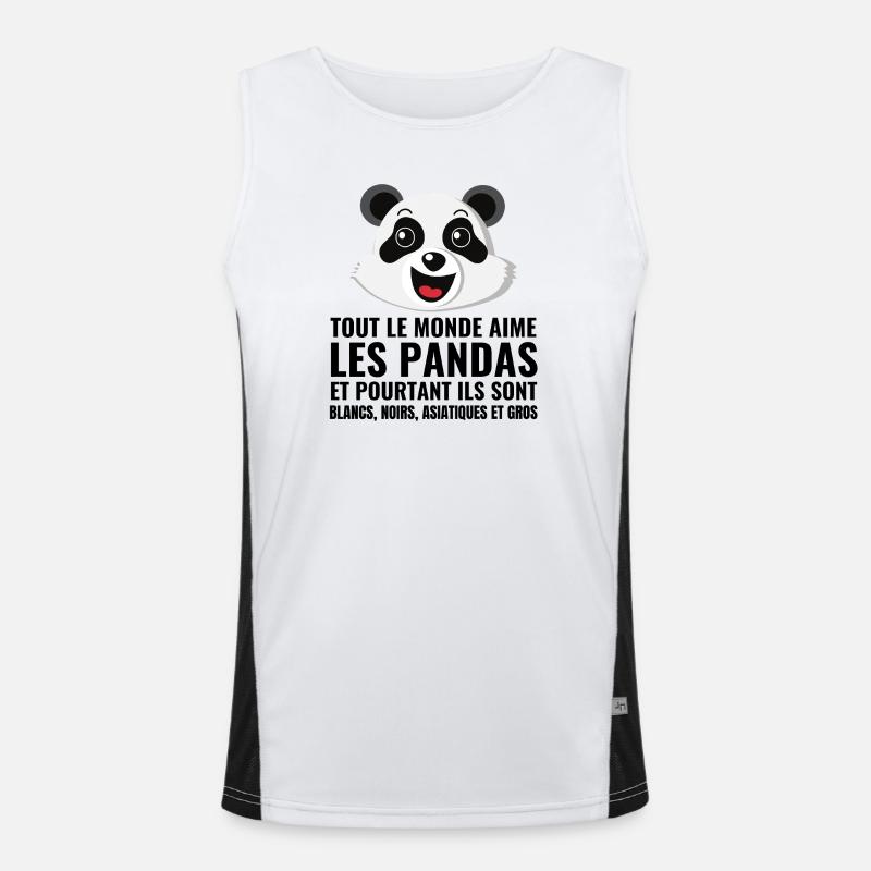 panda, diversité, amour Débardeur respirant contrasté Homme 