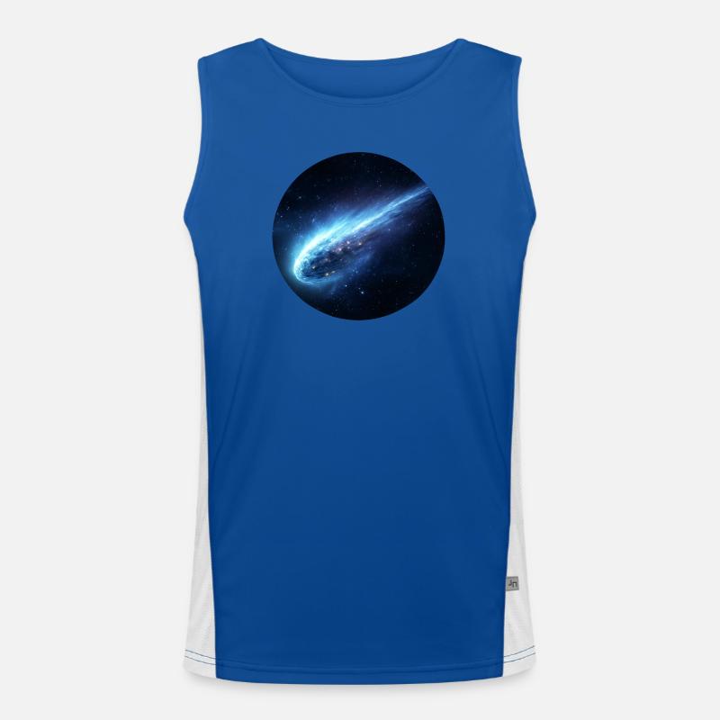 Astronomy Space Comet Streaking Tail Men's Functional Contrast Tank Top 