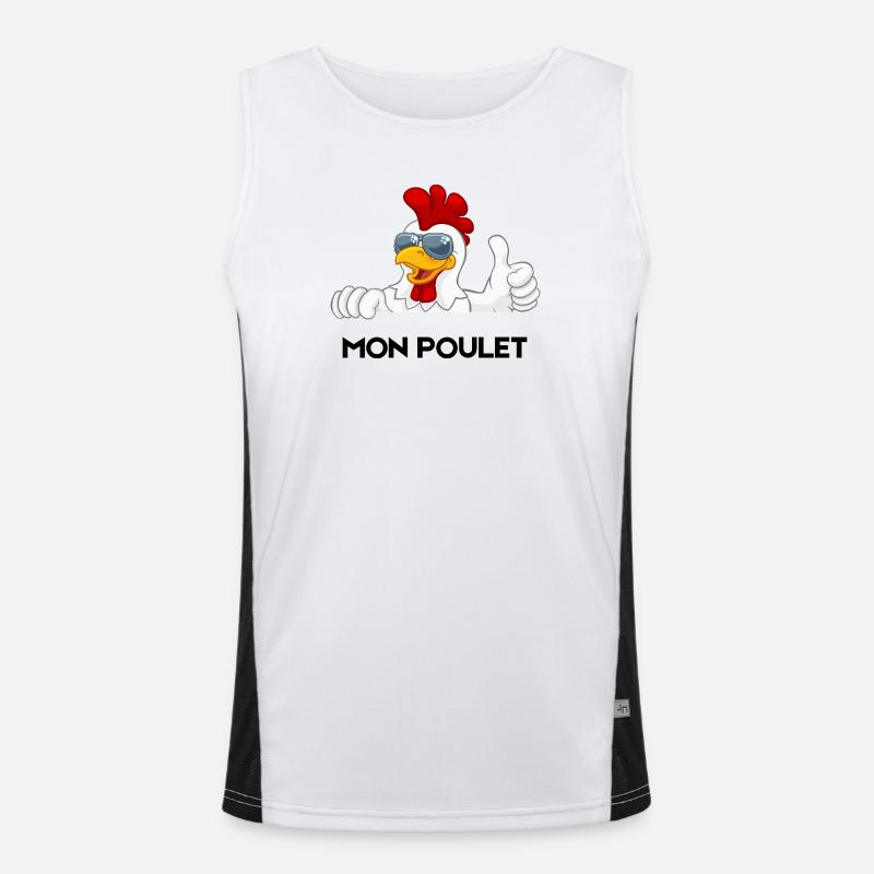 Cooler Hahn mit Sonnenbrille Funktionelles Kontrast-Tank Top für Männer 