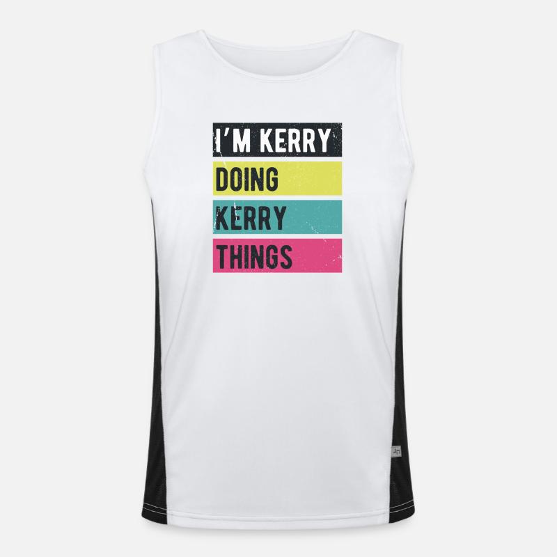Ich bin Kerry und mache Kerry Things Retro Colors Funktionelles Kontrast-Tank Top für Männer 