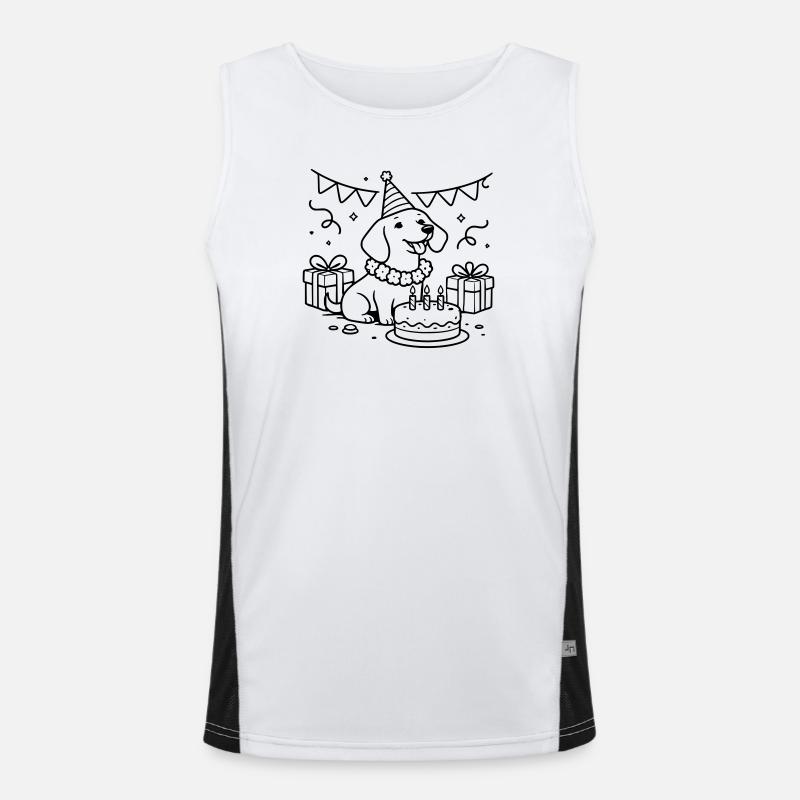Geburtstag Dackel Torte Kinder  Funktionelles Kontrast-Tank Top für Männer 