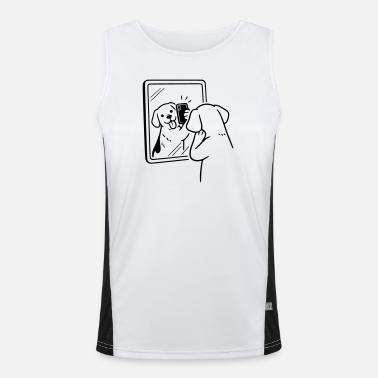 Cane Selfie Cane Canotta sportiva da uomo in contrasto cromatico 