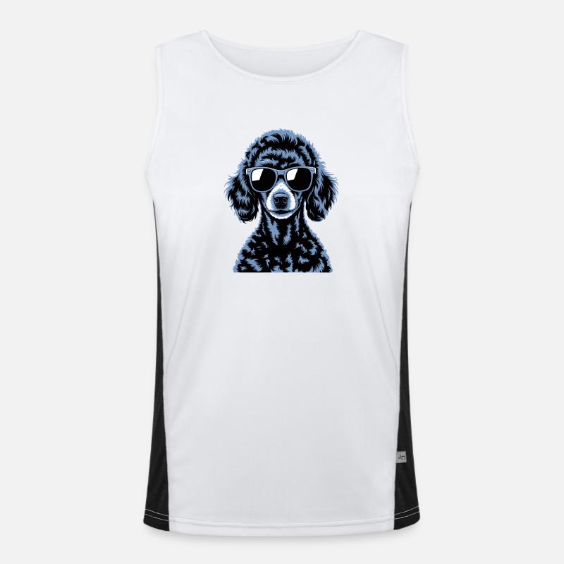 Schwarzer Pudel Funktionelles Kontrast-Tank Top für Männer 