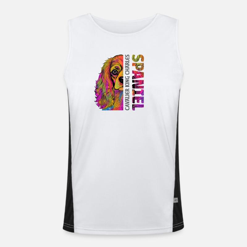 Cavalier King Charles Spaniel Funktionelles Kontrast-Tank Top für Männer 