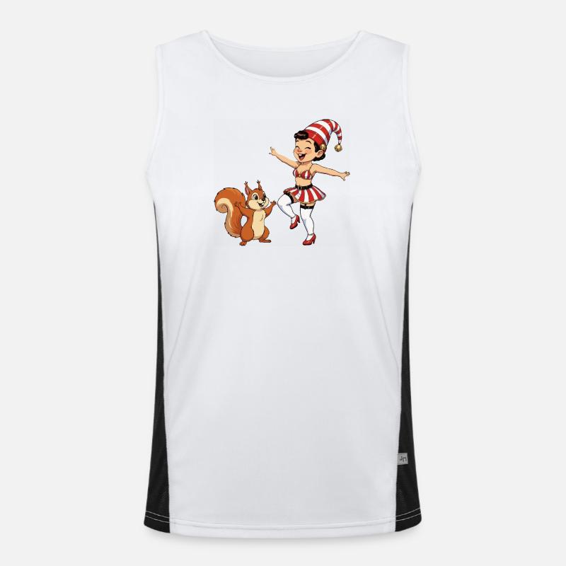 Leprechaun-Mädchen mit Eichhörnchen Funktionelles Kontrast-Tank Top für Männer 