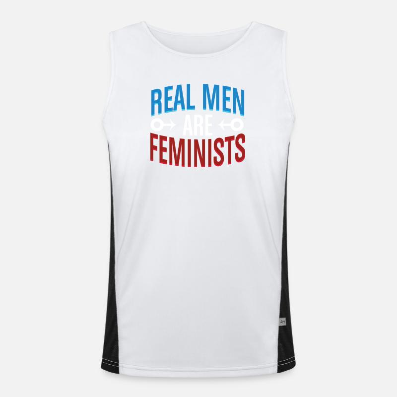 Real Men Are Feminists Equality Statement Tee Funktionelles Kontrast-Tank Top für Männer 