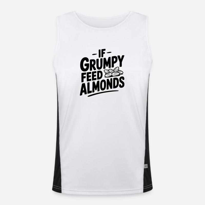 If Grumpy Feed Almonds - Men's Functional Contrast Tank Top  - white/black