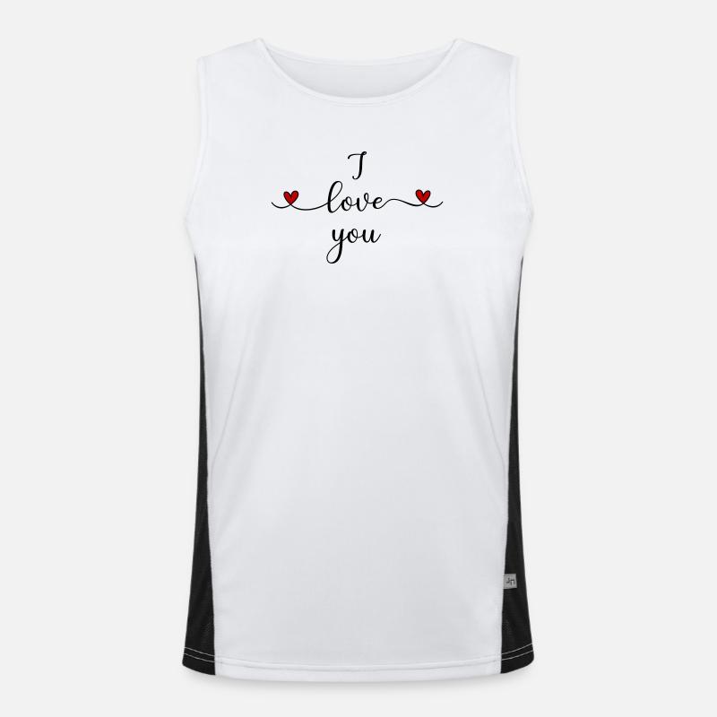 I love you Men's Functional Contrast Tank Top 