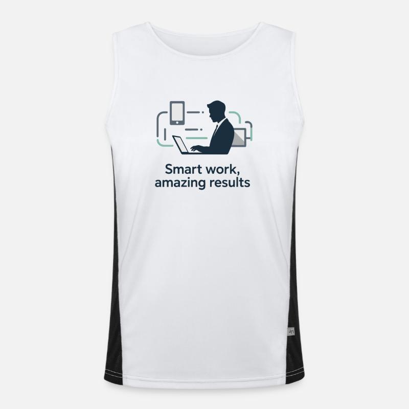 Smart Work Tech Silhouette - Men's Functional Contrast Tank Top  - white/black