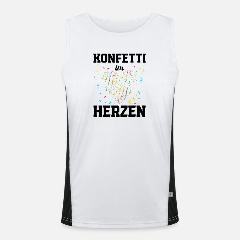 CONFETTIS DANS LE CŒUR – Carnaval Carnaval Party Spruc Débardeur respirant contrasté Homme 