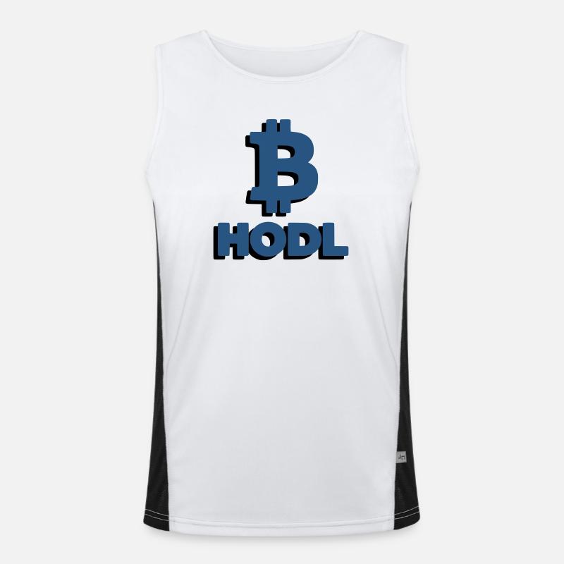 Bitcoin HODL Logo, Lettrage Crypto Débardeur respirant contrasté Homme 