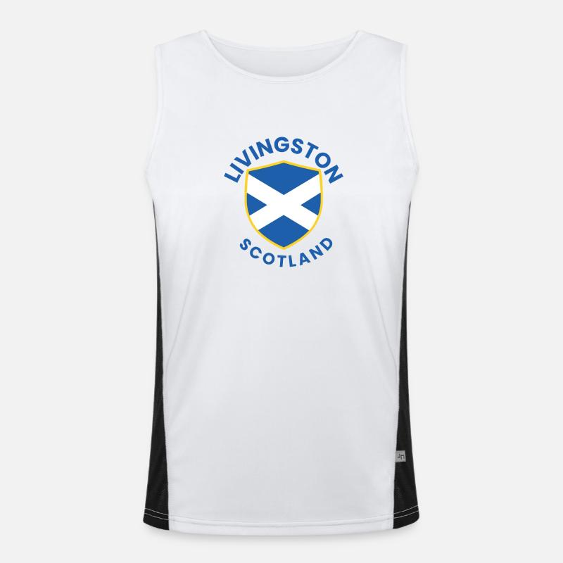 Livingston Scottish Shield Funktionelles Kontrast-Tank Top für Männer 