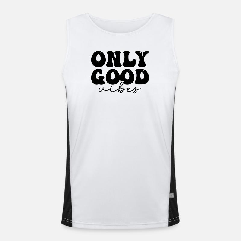 Positive statement design - Men's Functional Contrast Tank Top  - white/black
