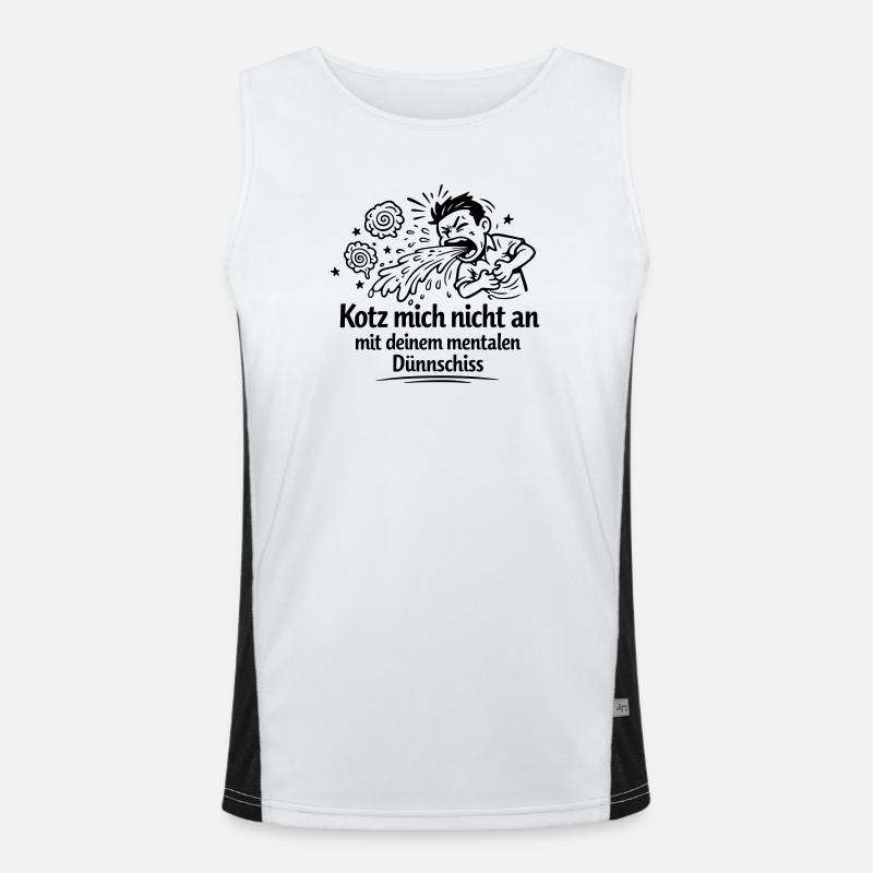 Mental thin shit vomiting - Men's Functional Contrast Tank Top  - white/black