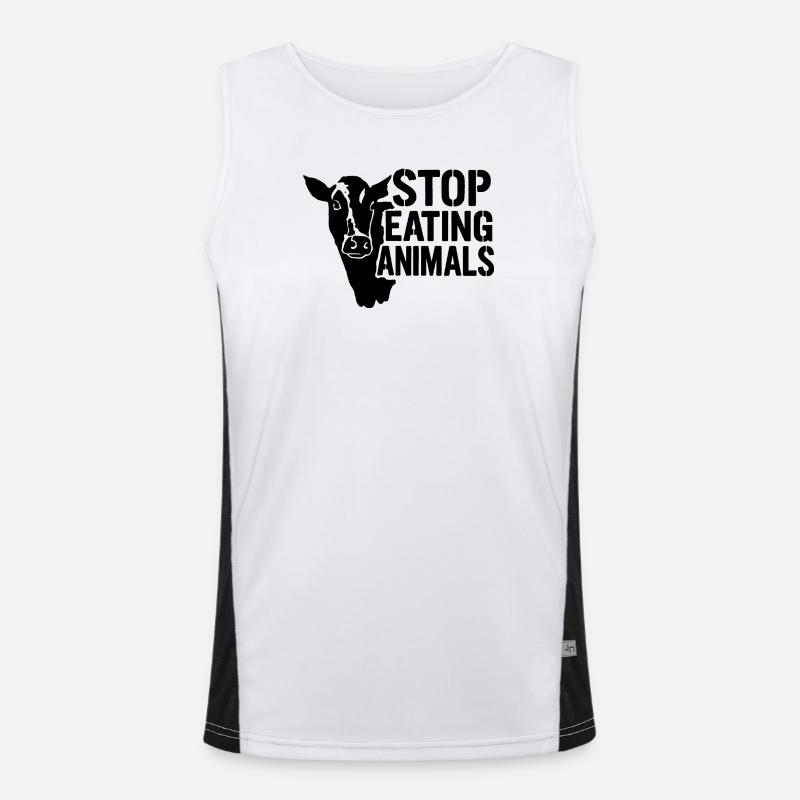 Stoppt Tierleid: Kein Fleisch Funktionelles Kontrast-Tank Top für Männer 