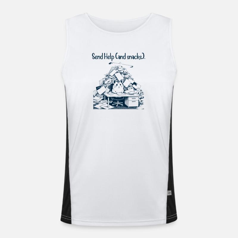 Hamster - Send Help and Snacks Funktionelles Kontrast-Tank Top für Männer 