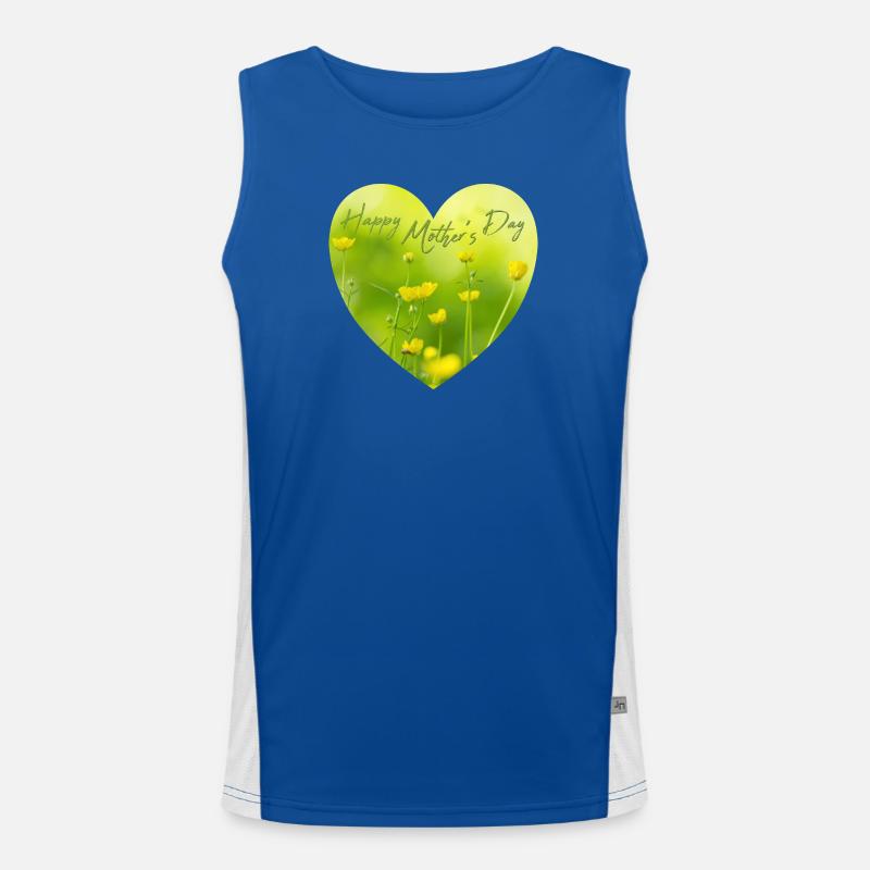 Herz mit Blumen zum Muttertag Geschenk Muttertag Funktionelles Kontrast-Tank Top für Männer 