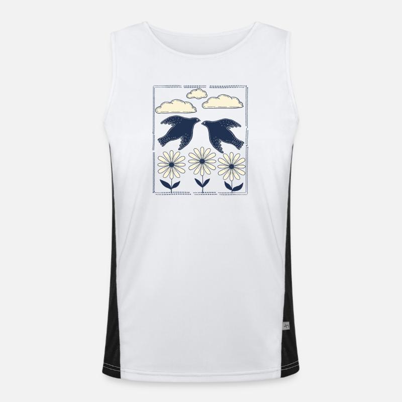 Nachtvogel Print Funktionelles Kontrast-Tank Top für Männer 