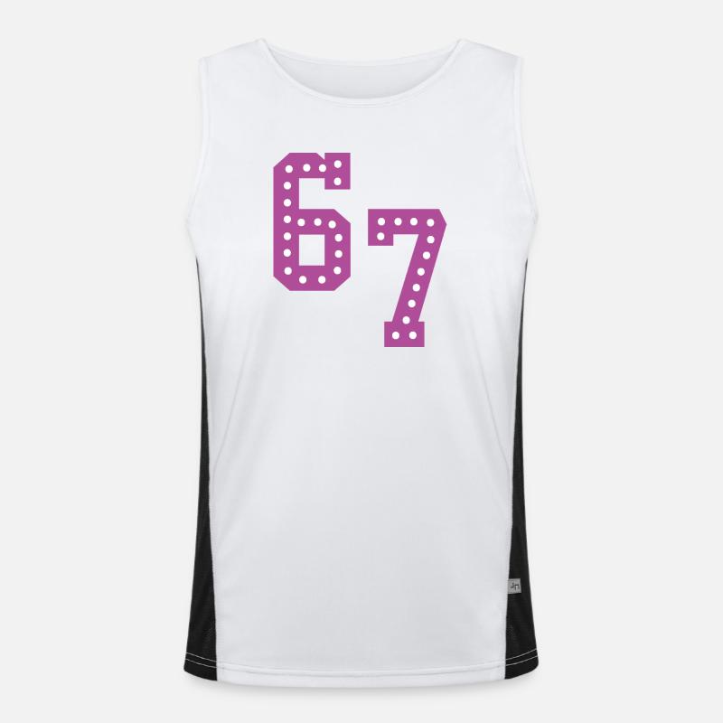 6 7 – Trendiges, minimalistisches Textdesign, Funktionelles Kontrast-Tank Top für Männer 