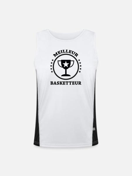 Best Basketball Player - Men's Functional Contrast Tank Top  - white/black
