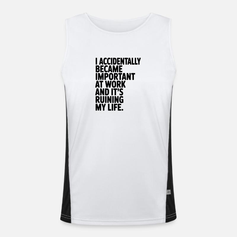 Work Life Overload Quote Men's Functional Contrast Tank Top 