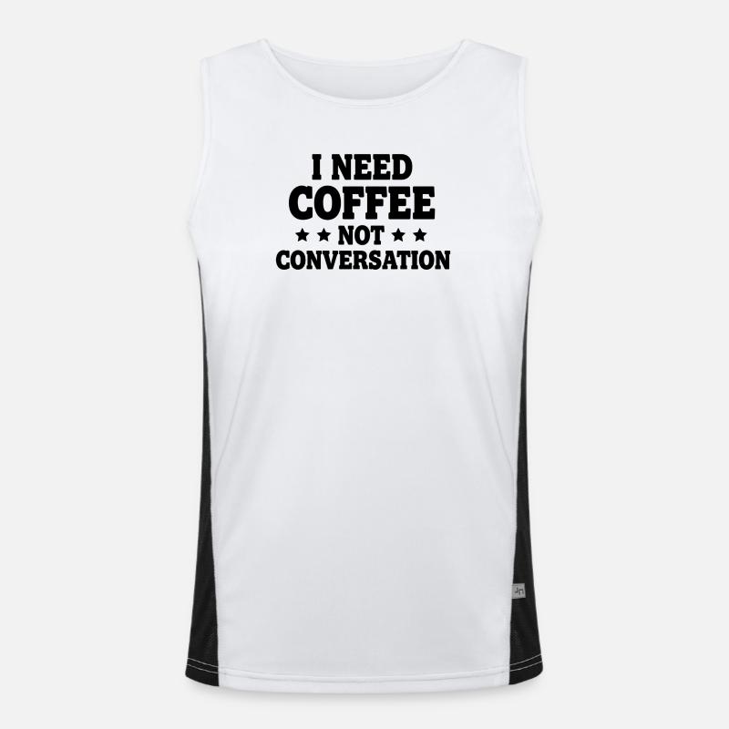 I Need Coffee Not Conversation – Morgenmuffel Men's Functional Contrast Tank Top 