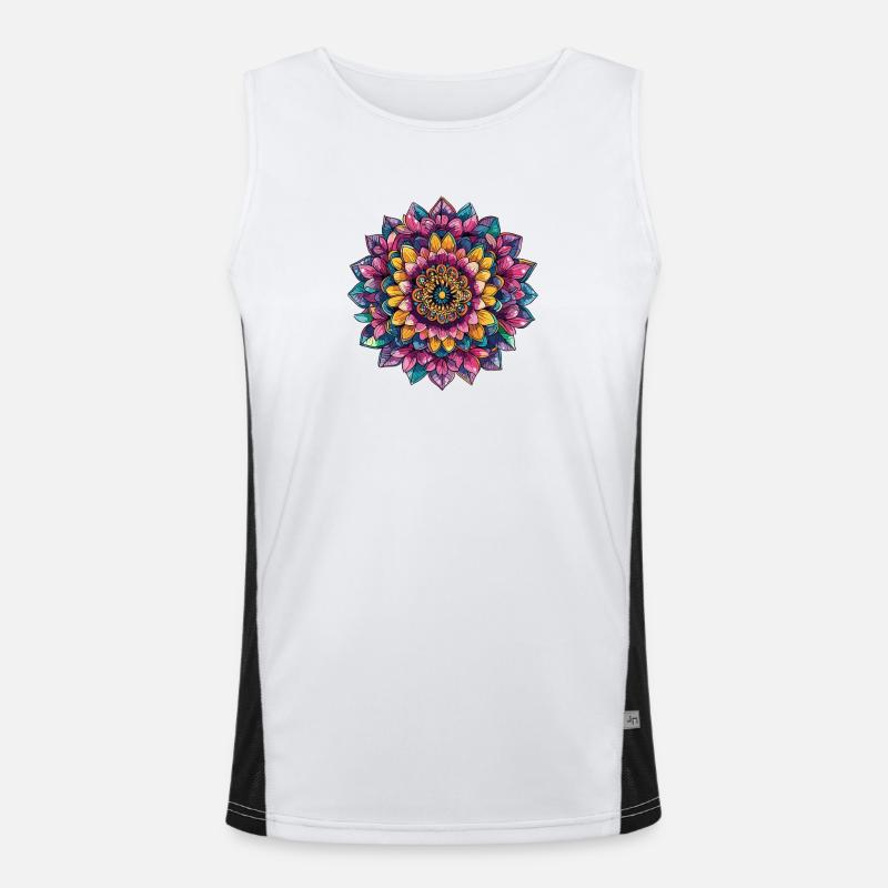 Fleurs de Mandala Vivantes Débardeur respirant contrasté Homme 