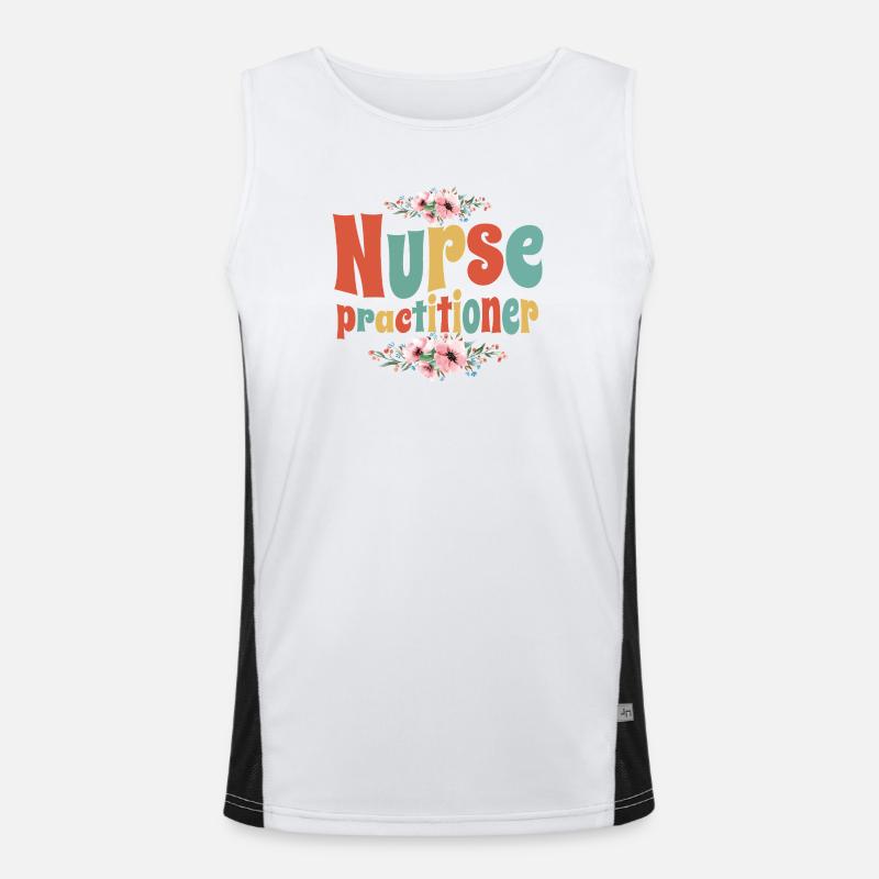 Floral Nurse Practitioner Funktionelles Kontrast-Tank Top für Männer 