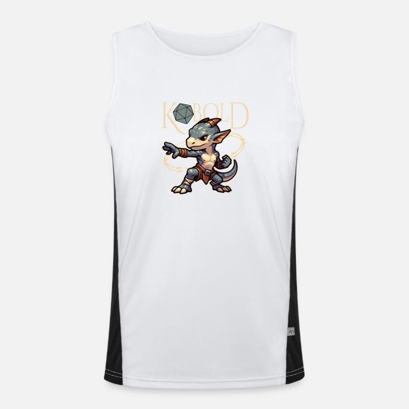 Kobold Warrior and Dice - Men's Functional Contrast Tank Top - white/black
