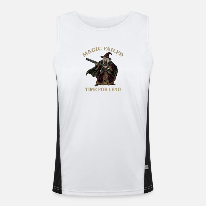 Magic Failed Time For Lead Wizard Fantasy Meme Funktionelles Kontrast-Tank Top für Männer 