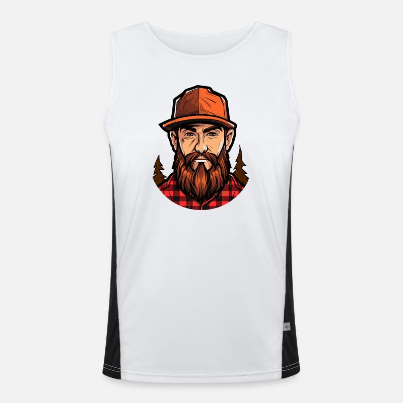 Waldlumberjack Illustration Men's Functional Contrast Tank Top 