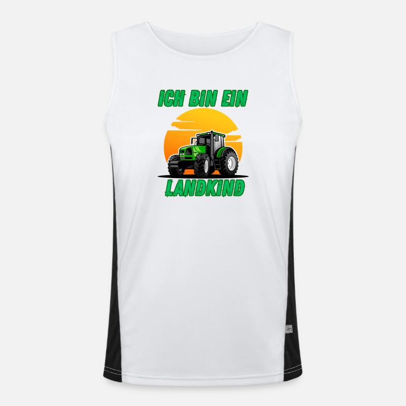 Traktor - Ich bin ein Landkind Funktionelles Kontrast-Tank Top für Männer 